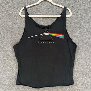 Pink Floyd Tank Top Adult XL‎ Black Cropped Muscle Tee Prism Vintage 2005 Grunge